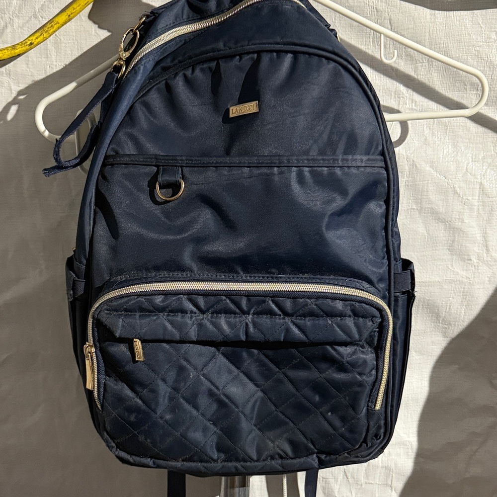 Landici Dark Blue Diaper backpack with Quilted Front